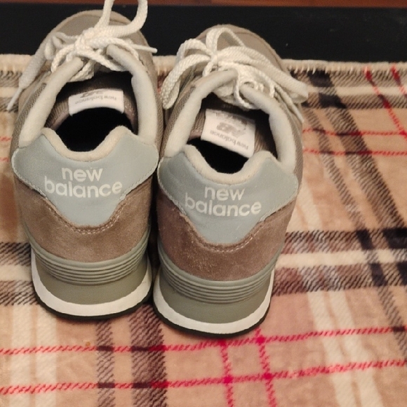 New Balance Taupe and White Sneakers - Picture 3 of 5